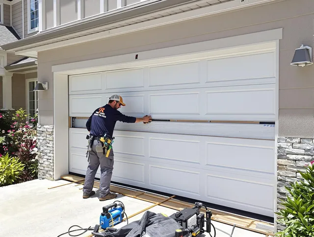 Pataskala Garage Door Repair team performing complete garage door replacement at Pataskala residence