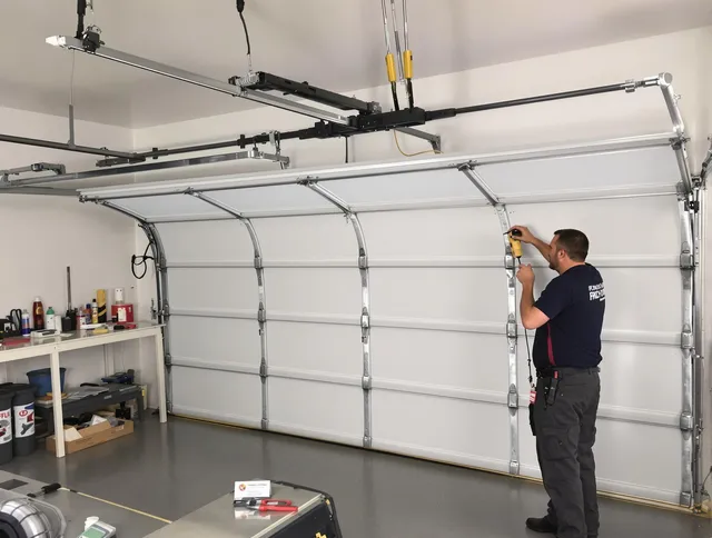 Pataskala Garage Door Repair certified technician performing overhead door system repair in Pataskala